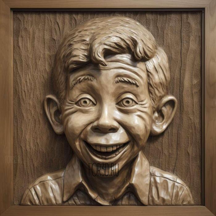 Alfred Neuman 4 stl model for CNC